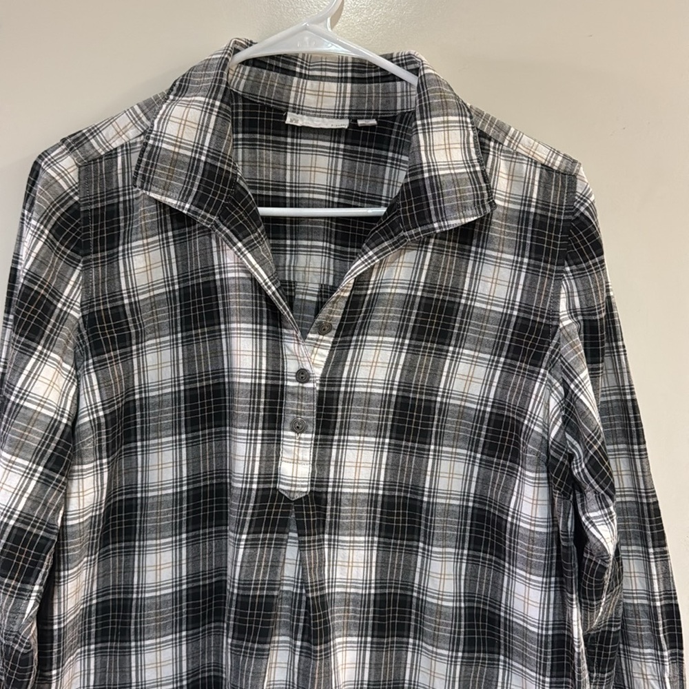 J Jill Plaid Women's Tunic long Sleeve Button up - Picture 2 of 8